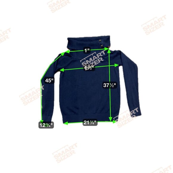 Lauren Ralph Lauren Womens Medium Navy Blue Turtleneck Sweater Ribbed Cowl Neck - Picture 6 of 6